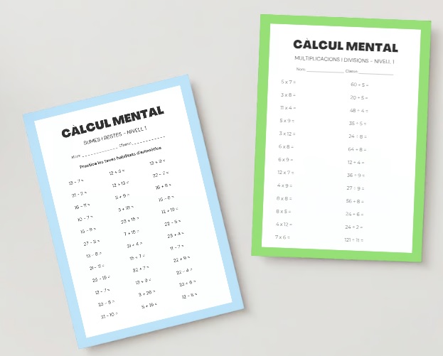 Càlcul mental: sumes, restes, multiplicacions i divisions
