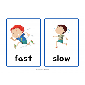 Opposite adjectives flashcards and sentences