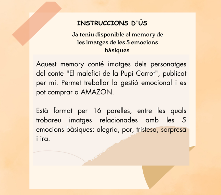 Memory de les 5 emocions bàsiques (ira,alegria, por, tristesa i sorpresa)