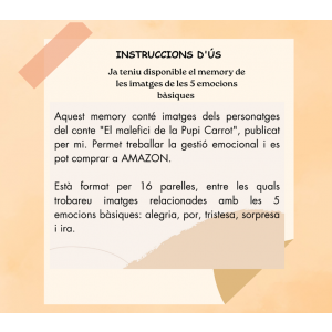 Memory de les 5 emocions bàsiques (ira,alegria, por, tristesa i sorpresa)