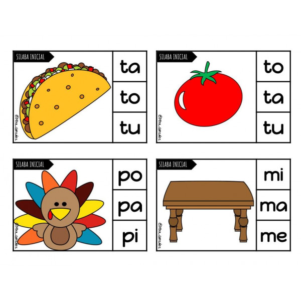 TARJETAS SILABAS INICIALES