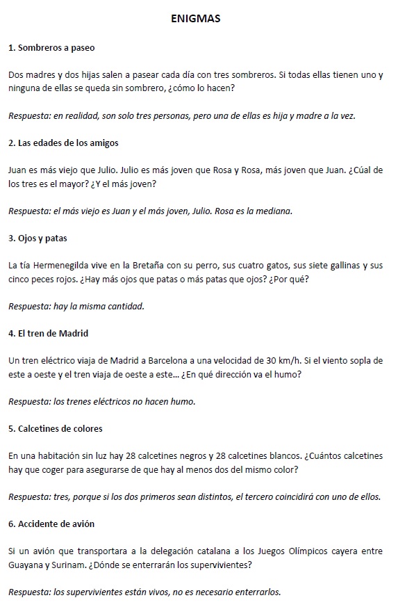 Enigmas lógicos y gráficos