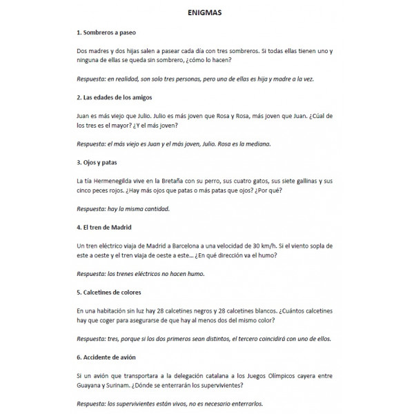 Enigmas lógicos y gráficos