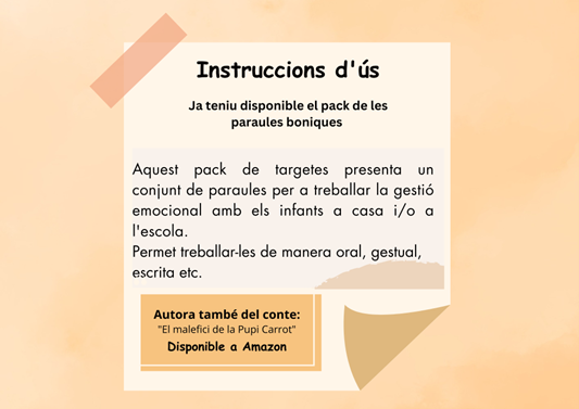 lectoescriptura. paraules boniques. Targetes de gestió emocional