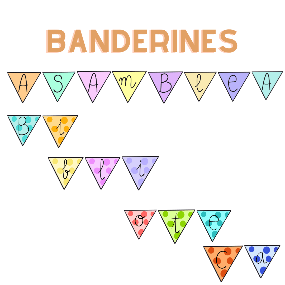 Banderines Asamblea y Biblioteca