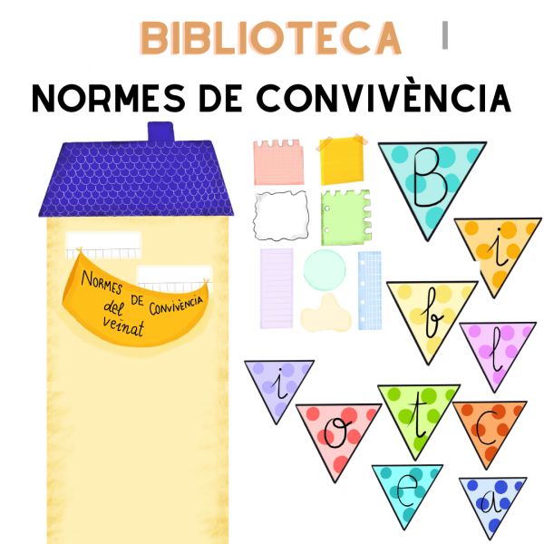 Normes de convivència (per escríure-les) i banderí biblioteca