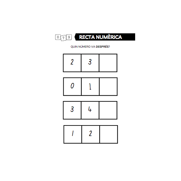 RECTA NUMÈRICA 0-10: NÚMERO ANTERIOR I POSTERIOR