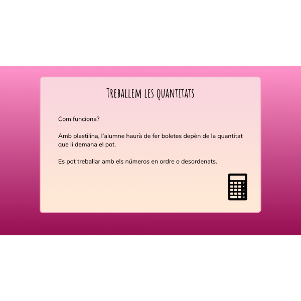 Treballem les quantitats amb plastilina