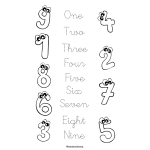 Ficha números 1-9 inglés