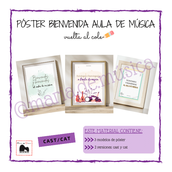 Pósters bienvenida música
