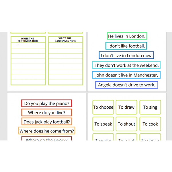 Rincones - Present simple