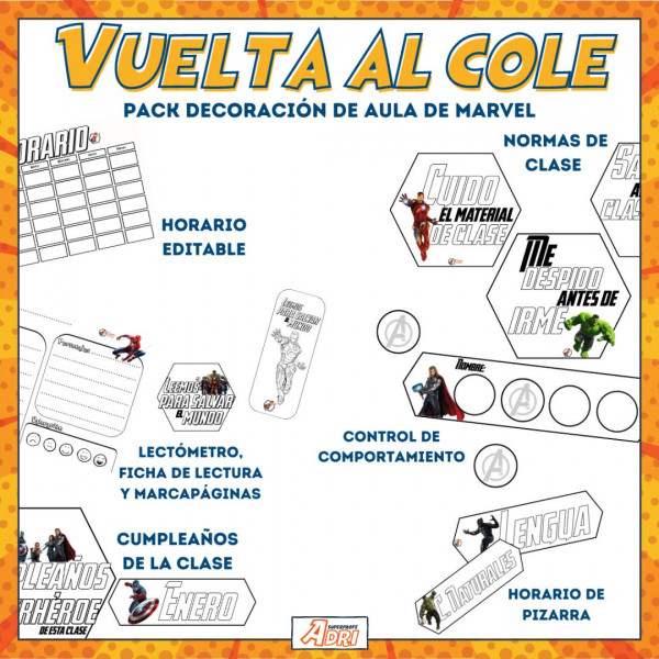 PACK DECORACIÓN MARVEL