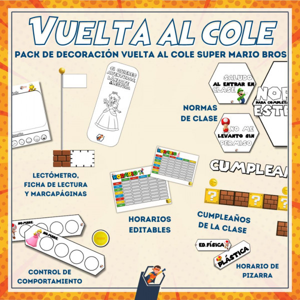 PACK DECORACIÓN SUPER MARIO BROS