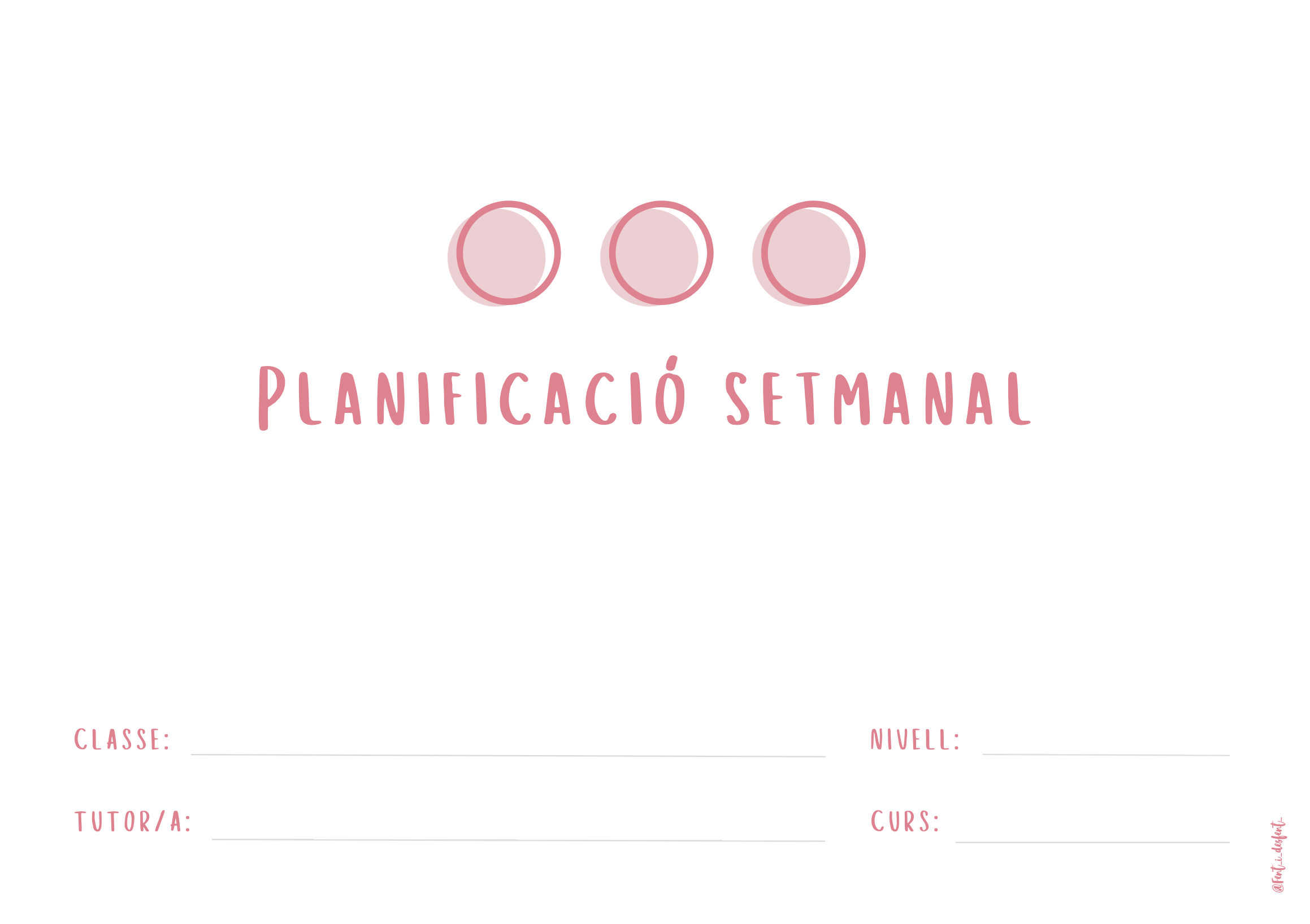 Quadern docent - Programació setmanal 23-24