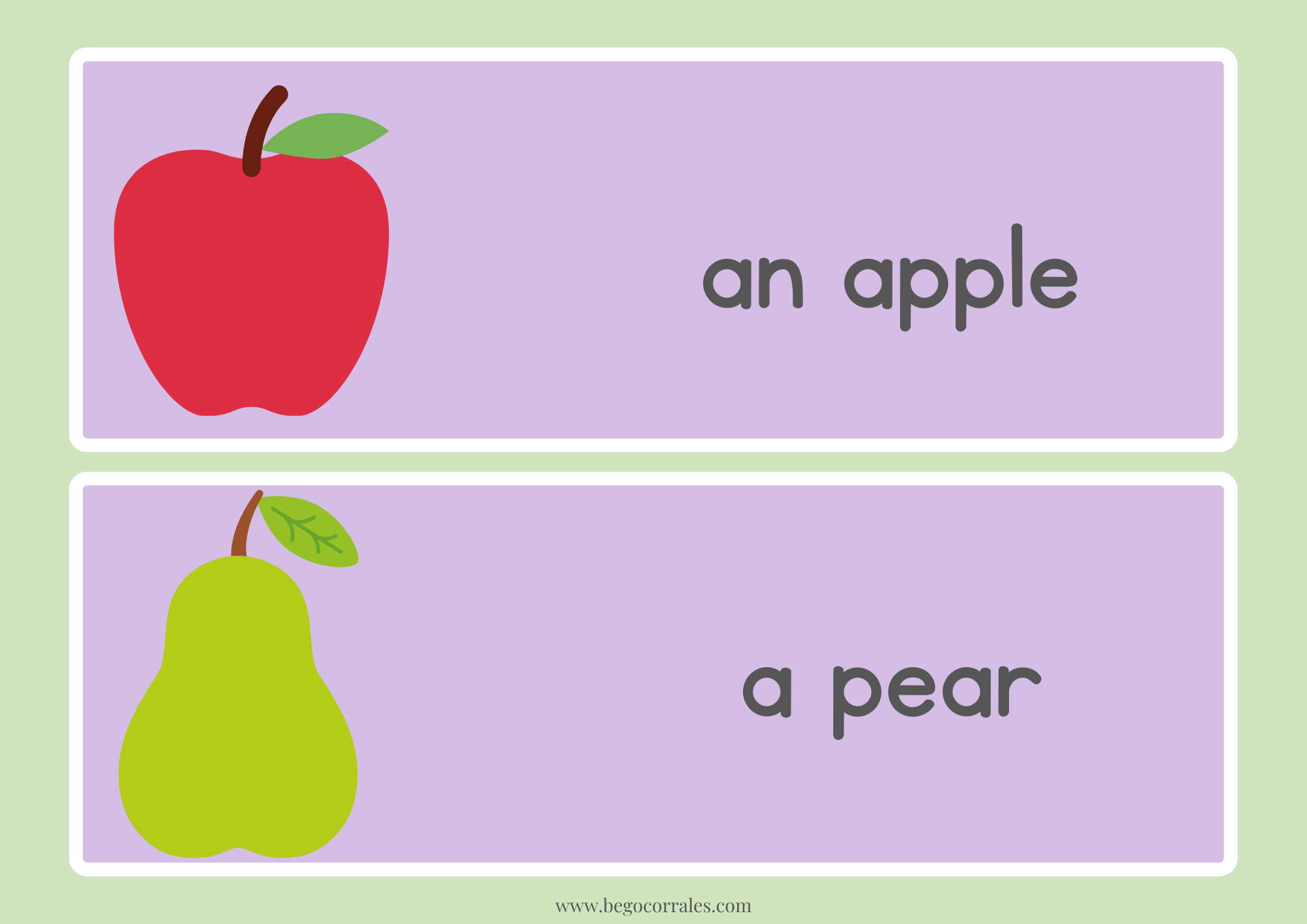 The very hungry caterpillar word cards