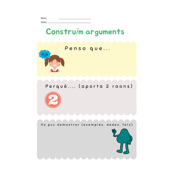 4 Plantilles per a planificar arguments per a un DEBAT