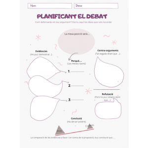 4 Plantilles per a planificar arguments per a un DEBAT