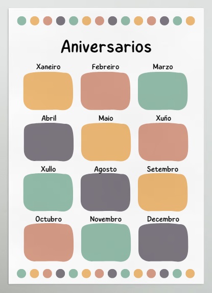 Póster: Aniversarios na aula