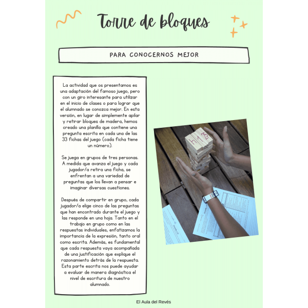 Torre de bloques - Para conocernos mejor -