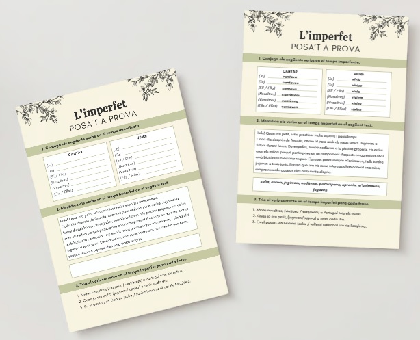 L'imperfet: Activitats