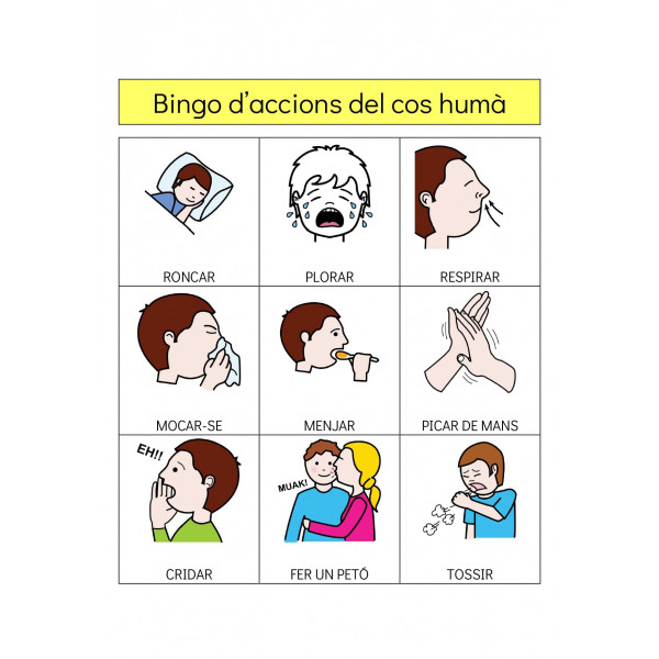 Bingo d'accions del cos humà