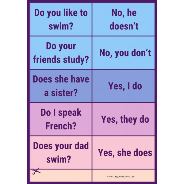 Linking questions and short answers - Present Simple