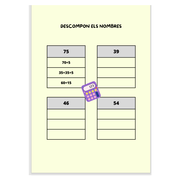 Descompon nombres de dues xifres