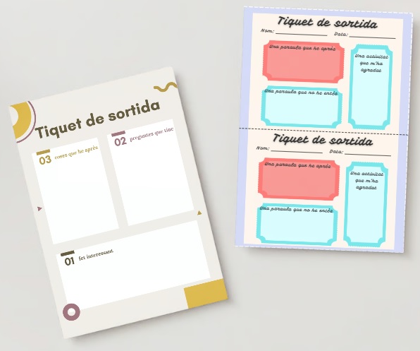 Autoavaluació: Tiquet de sortida