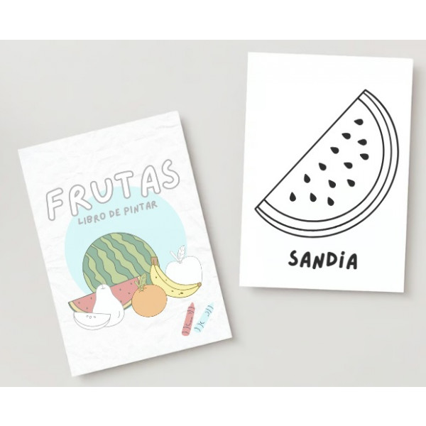 Frutas: libro para pintar