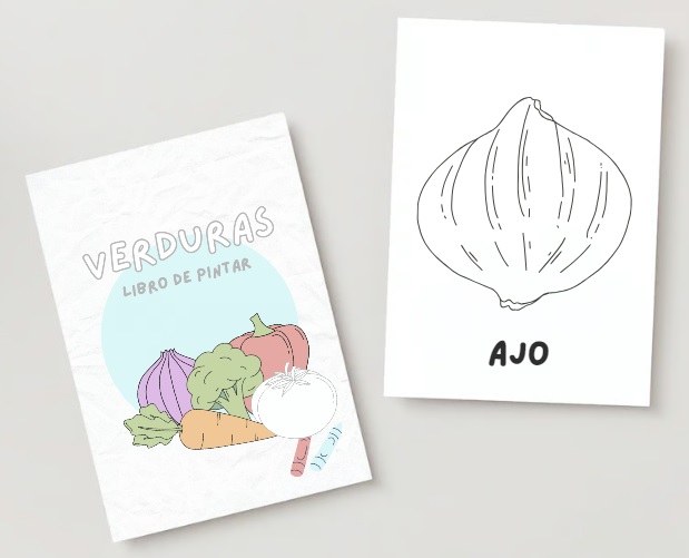Verduras: Libro para pintar