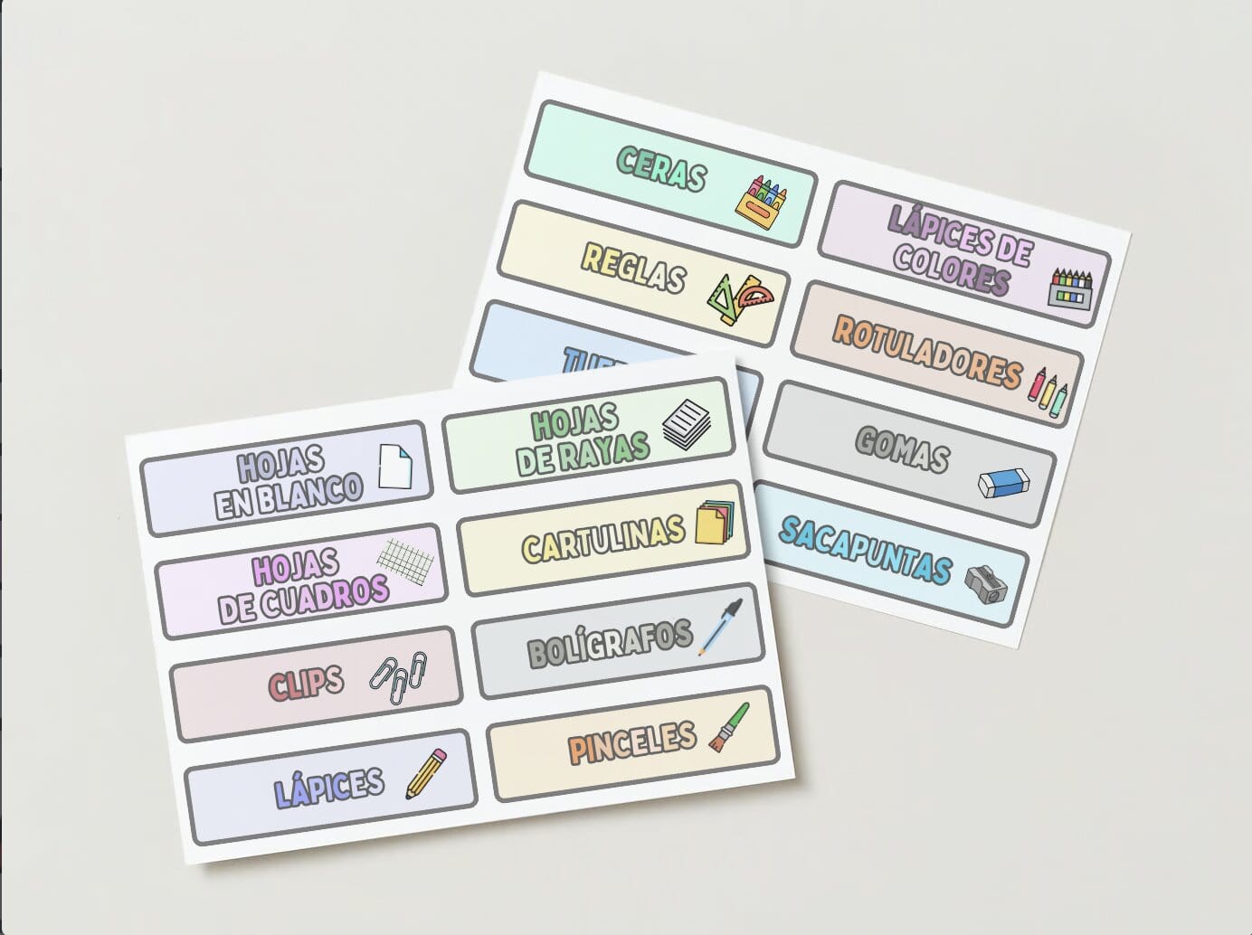 ETIQUETAS MATERIAL DE AULA