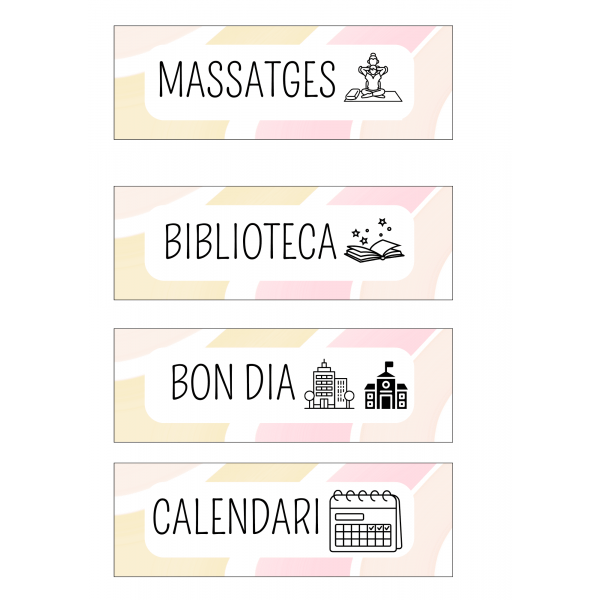 càrrecs d'aula amb pictograma i paraula escrita