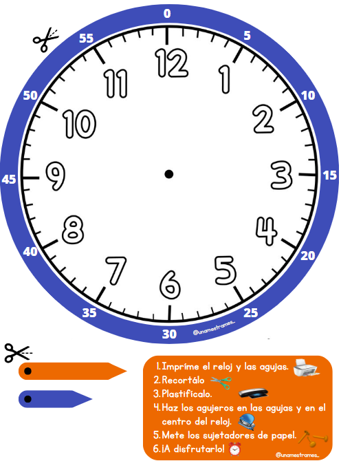 Aprendemos las horas (reloj imprimible)