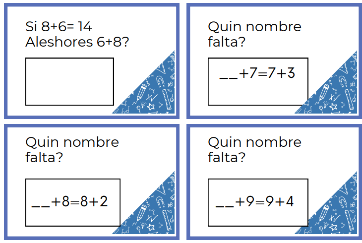 Targetes de reptes matemàtics