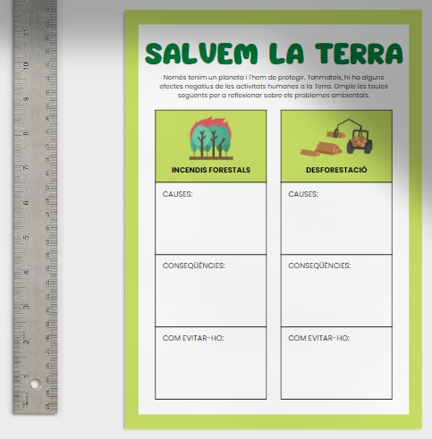 Propostes de reflexió sobre el medi ambient: Salvem la Terra