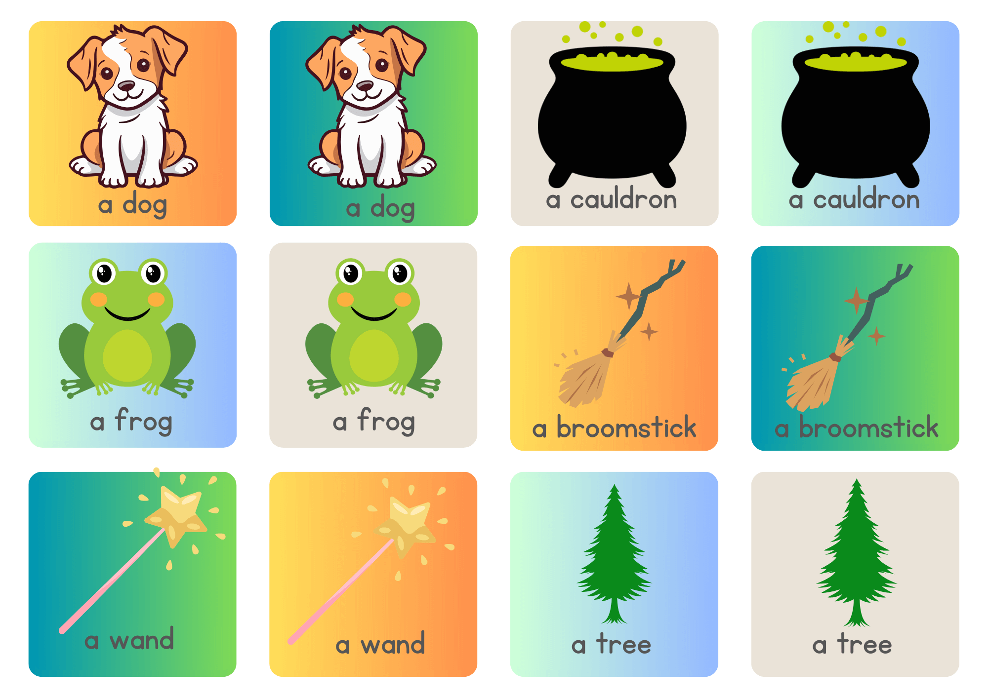 Room on the broom memory cards