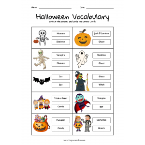 Halloween choose the right word