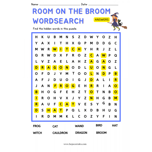 Room on the Broom wordsearch