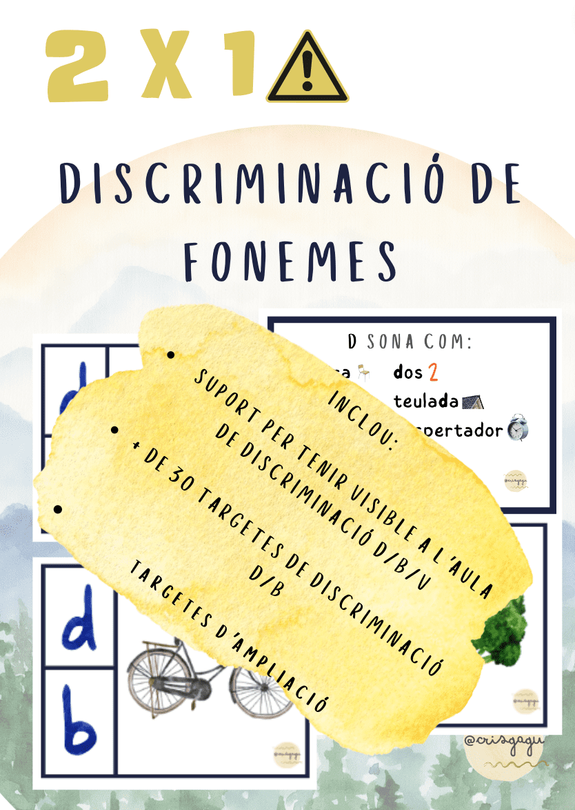 TARGETES DISCRIMINACIÓ FONEMA D/B + SUPORT VISUAL SO D/B/V