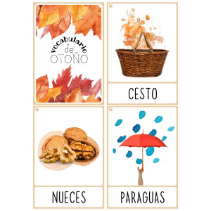 Targetas de vocabulario de OTOÑO (4/página)