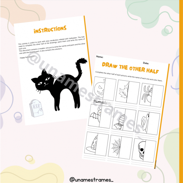 Halloween vocabulary english activity