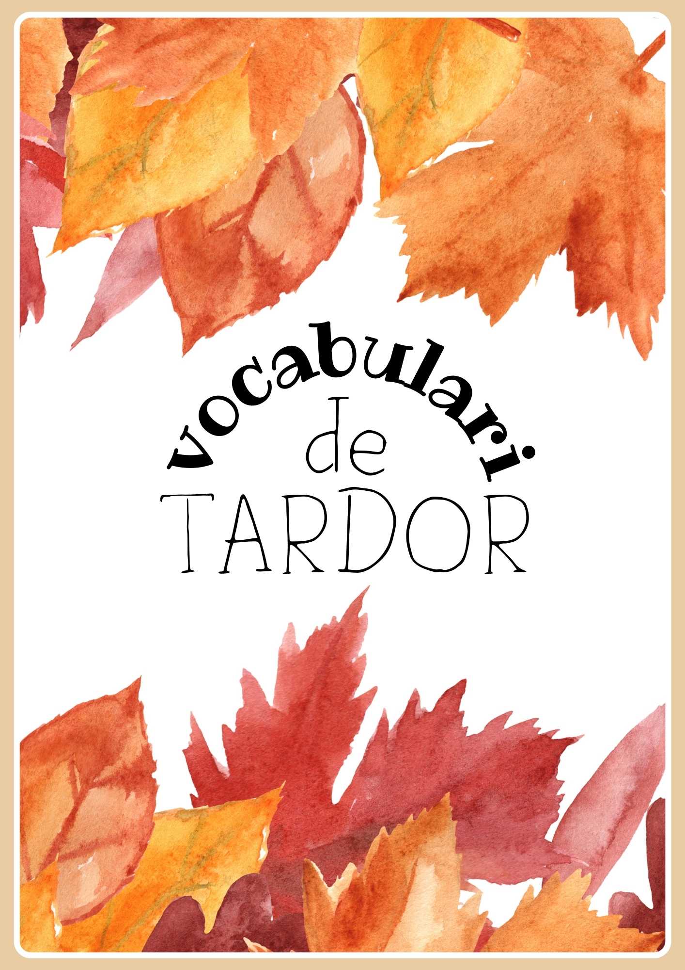 Targetes de vocabulari de TARDOR
