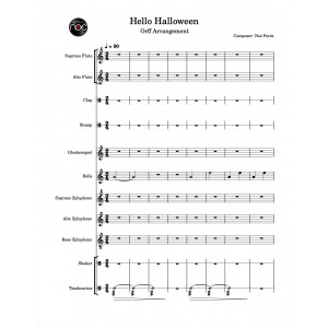 Partitura para interpretar con instrumentación Orff