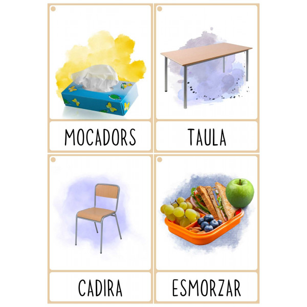 Targetes de vocabulari de l'ESCOLA (4/pàgina)