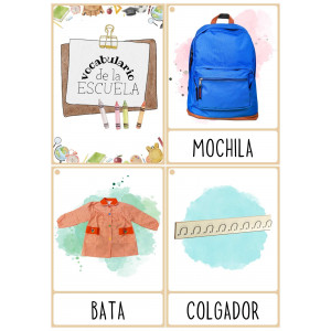 Targetas de vocabulario de la ESCUELA (4/página)