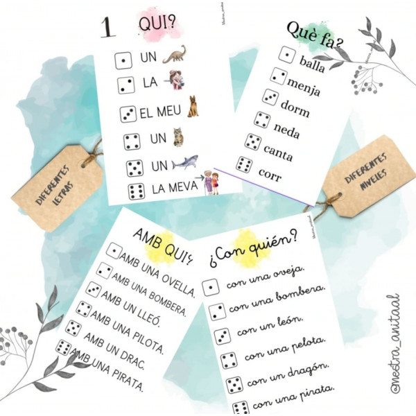 Tira los dados y descubre la frase! Catalán y castellano