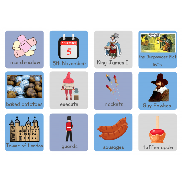 Bonfire Night / Guy Fawkes memory cards