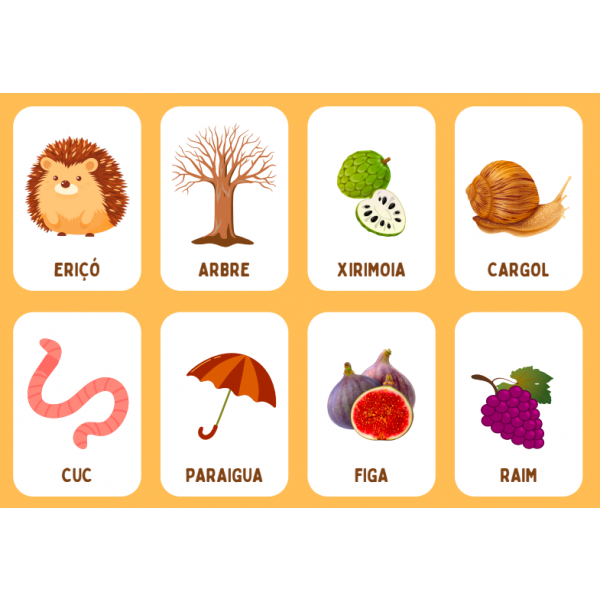 TARGETES VOCABULARI: LA TARDOR. 24 TARGETES