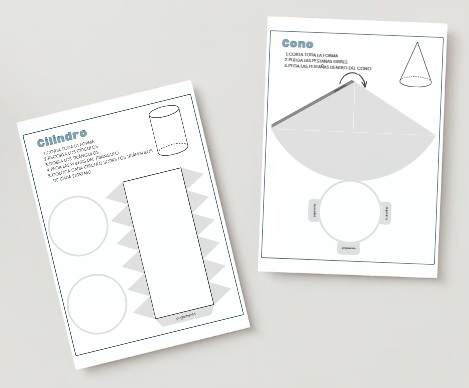 Sólidos geométricos: láminas recortables