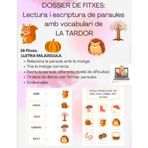 DOSSIER DE FITXES: LA TARDOR. LECTURA I ESCRIPTURA DE PARAULES. LLETRA MAJÚSCULA.